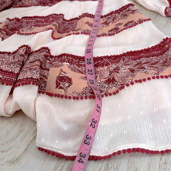 FREE PEOPLE l My Love Pink Bohemian Mini Dress Summer Country Western XS NEW! - Picture 10 of 11